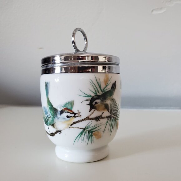Vintage Royal Worcester Porcelain Egg Coddler – Birds Design (Made in England) - Picture 5 of 5
